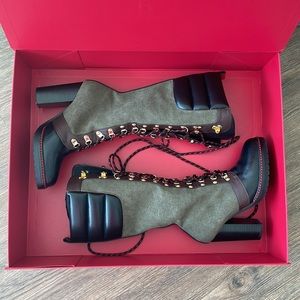 Jennifer Le leather canvas boots size 36